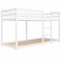 Massivholz Etagenbett für Kinder, 80x200 cm, Weiß, mit Sicherheitsleitplanken - jervico