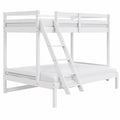Kinder Hochbett 90x200 mit geräumigem Unterbett 140x200, EN 747 zertifiziert, stabil und robust, Weiß - jervico
