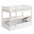 Hochbett 90x200 cm mit 2 Lattenrosten, Stauraumbett für Kinder und Jugendliche, Weiß - jervico