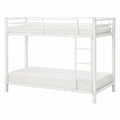 Robustes Metall-Etagenbett für Kinder mit hohem Sicherheitsgeländer, 140x200cm, Weiß - jervico