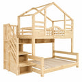 Hochbett für Kinder aus Kiefernholz 90x200/140x200 mit Stauraum - jervico